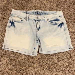 Light washed jean shorts